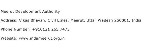 Meerut Development Authority Address Contact Number