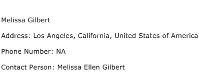 Melissa Gilbert Address Contact Number