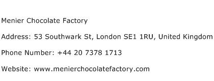 Menier Chocolate Factory Address Contact Number