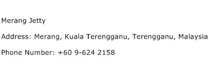 Merang Jetty Address Contact Number