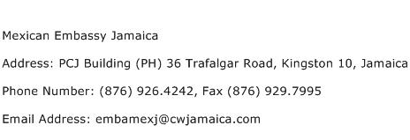Mexican Embassy Jamaica Address Contact Number