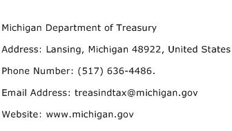 Michigan Department of Treasury Address Contact Number