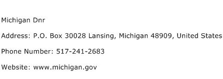Michigan Dnr Address Contact Number