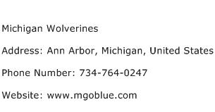 Michigan Wolverines Address Contact Number