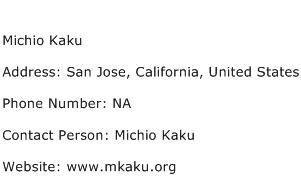 Michio Kaku Address Contact Number