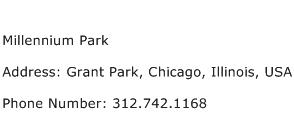 Millennium Park Address Contact Number
