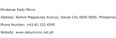Mindanao Daily Mirror Address Contact Number