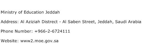 Ministry of Education Jeddah Address Contact Number