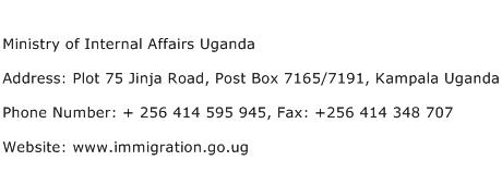 Ministry of Internal Affairs Uganda Address Contact Number
