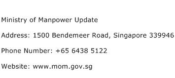 Ministry of Manpower Update Address Contact Number
