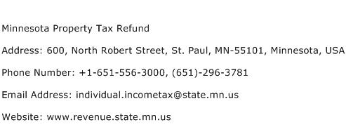 Minnesota Property Tax Refund Address Contact Number