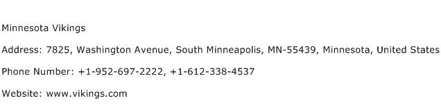 Minnesota Vikings Address Contact Number