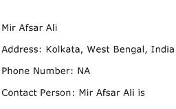 Mir Afsar Ali Address Contact Number