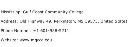 Mississippi Gulf Coast Community College Address Contact Number