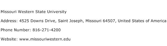 Missouri Western State University Address Contact Number