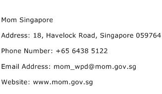 Mom Singapore Address Contact Number