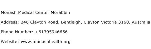 Monash Medical Center Morabbin Address Contact Number