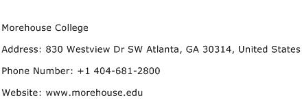 Morehouse College Address Contact Number