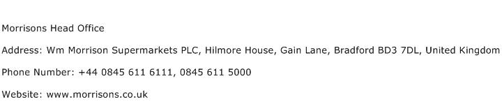 Morrisons Head Office Address Contact Number