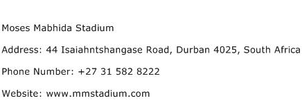 Moses Mabhida Stadium Address Contact Number