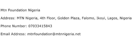 Mtn Foundation Nigeria Address Contact Number