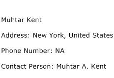 Muhtar Kent Address Contact Number