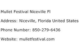 Mullet Festival Niceville Fl Address Contact Number