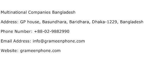 Multinational Companies Bangladesh Address Contact Number