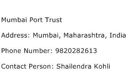Mumbai Port Trust Address Contact Number
