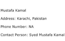 Mustafa Kamal Address Contact Number