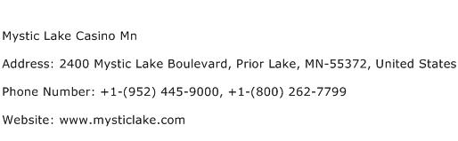 Mystic Lake Casino Mn Address Contact Number