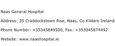 Naas General Hospital Address Contact Number