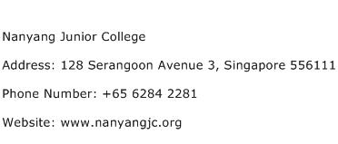 Nanyang Junior College Address Contact Number