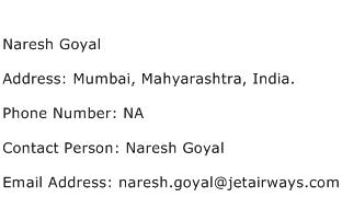 Naresh Goyal Address Contact Number