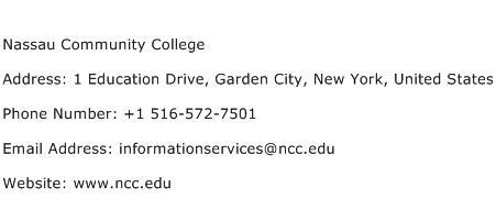 Nassau Community College Address Contact Number