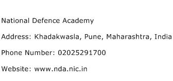 National Defence Academy Address Contact Number