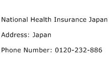 National Health Insurance Japan Address Contact Number