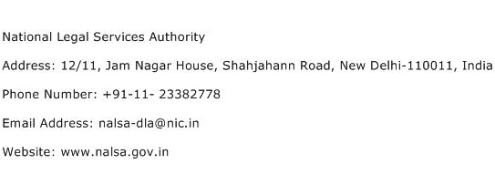 National Legal Services Authority Address Contact Number