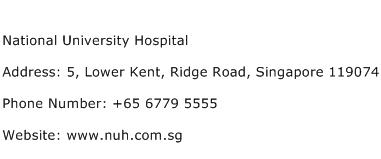 National University Hospital Address Contact Number