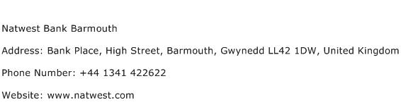 Natwest Bank Barmouth Address Contact Number