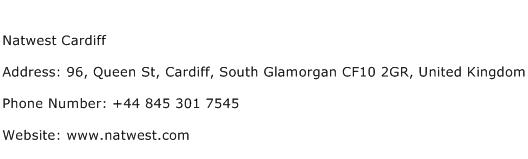 Natwest Cardiff Address Contact Number