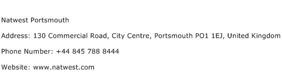 Natwest Portsmouth Address Contact Number