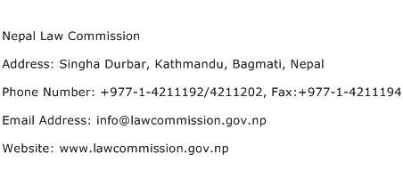 Nepal Law Commission Address Contact Number