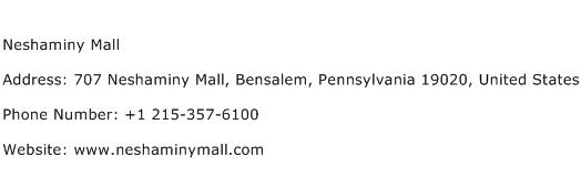 Neshaminy Mall Address Contact Number