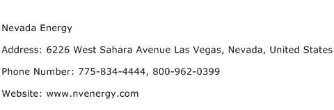 Nevada Energy Address Contact Number