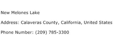 New Melones Lake Address Contact Number