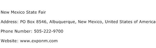 New Mexico State Fair Address Contact Number