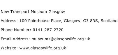 New Transport Museum Glasgow Address Contact Number