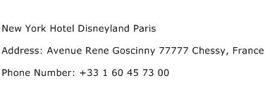 New York Hotel Disneyland Paris Address Contact Number