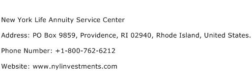 New York Life Annuity Service Center Address Contact Number
